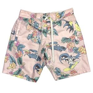 Batman Hawaiian Board Swim Trunk Shorts DC Comics